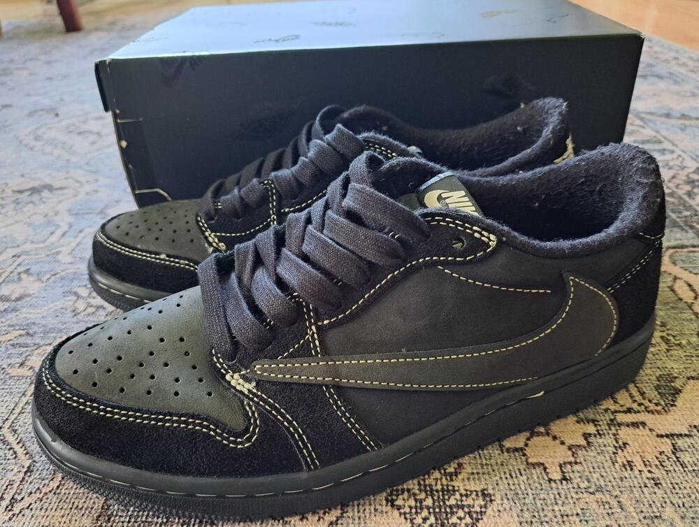 Nike x Travis Scott Air Jordan 1 Low OG Black Phantom Used Mens Size 6 See Pics